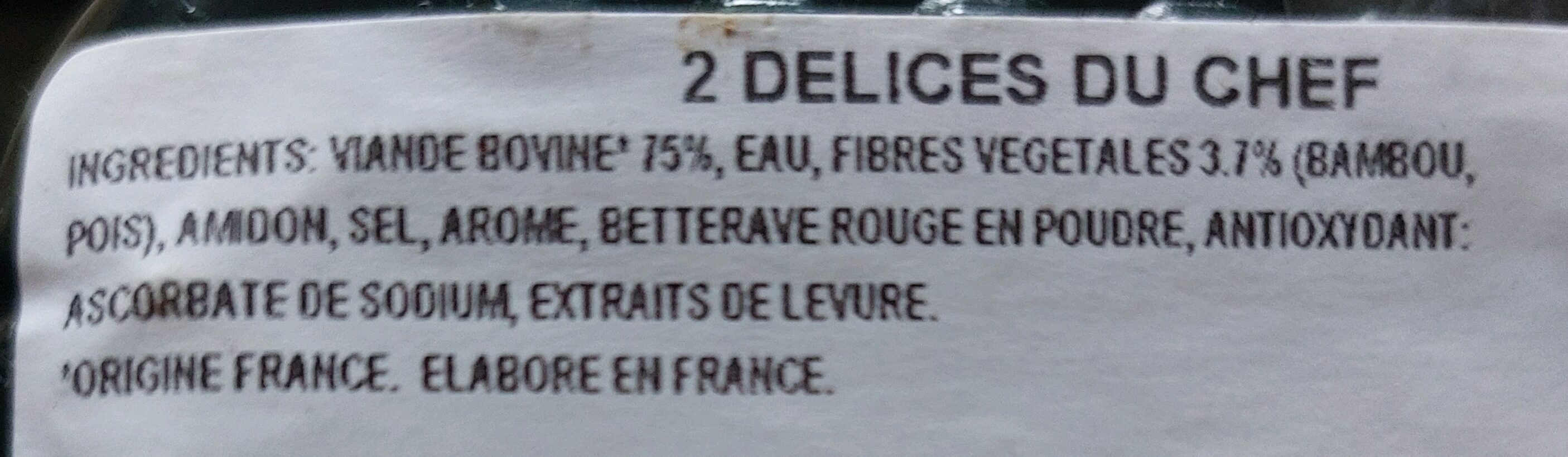 Délice du chef 5% - Ingredients - fr