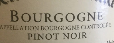 Bourgogne 2016 - Ingrédients