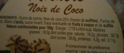 Rochers noix de coco - Ingredients - fr