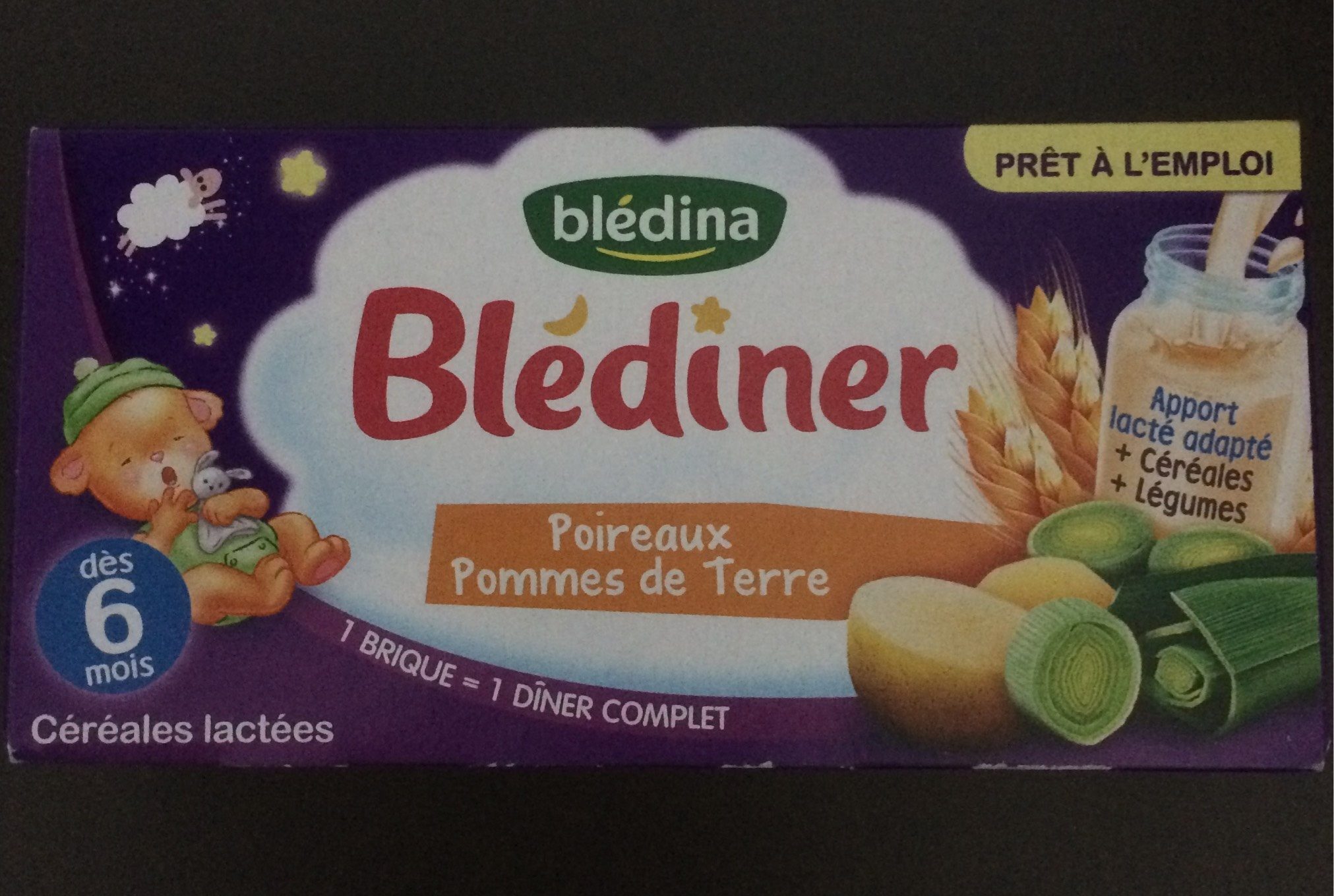 BLEDINA BLEDINER BRIQUES Poireaux Pommes de terre 2x250ml Dès 6 - Produit