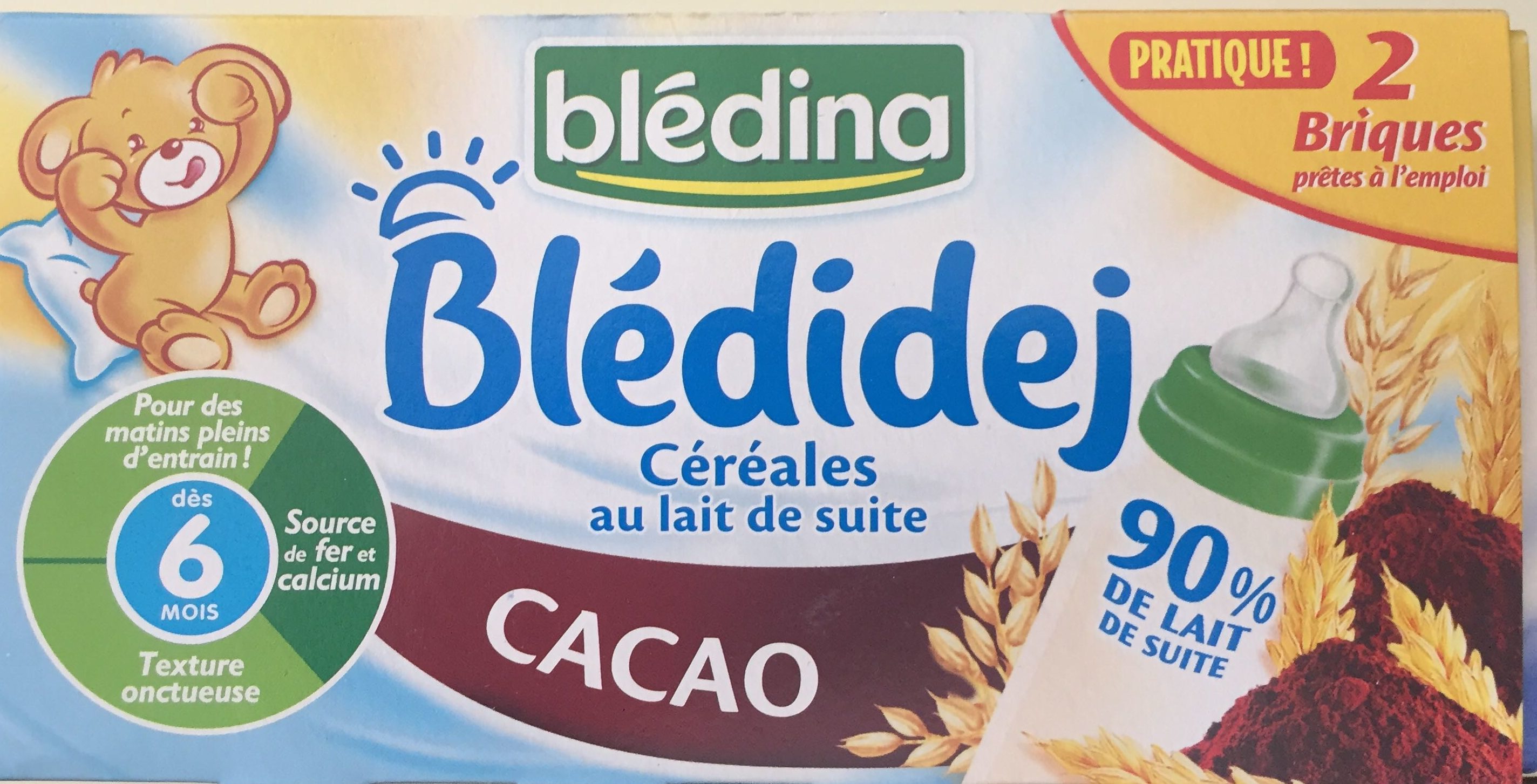 Bledi'dej - Céréales au lait de suite cacao - Product - fr