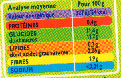 Blédi'fruit Harmonie de fruits - Nutrition facts - fr