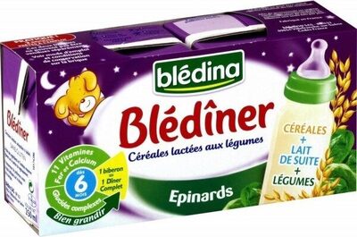 BLEDINA BLEDINER BRIQUES Epinards 2x250ml Dès 6 mois - Produit