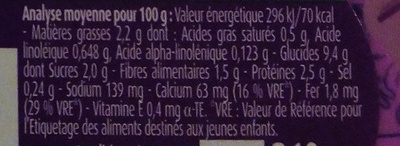 Blédichef - Duo d'épinards carottes et petites pâtes - Nutrition facts - fr