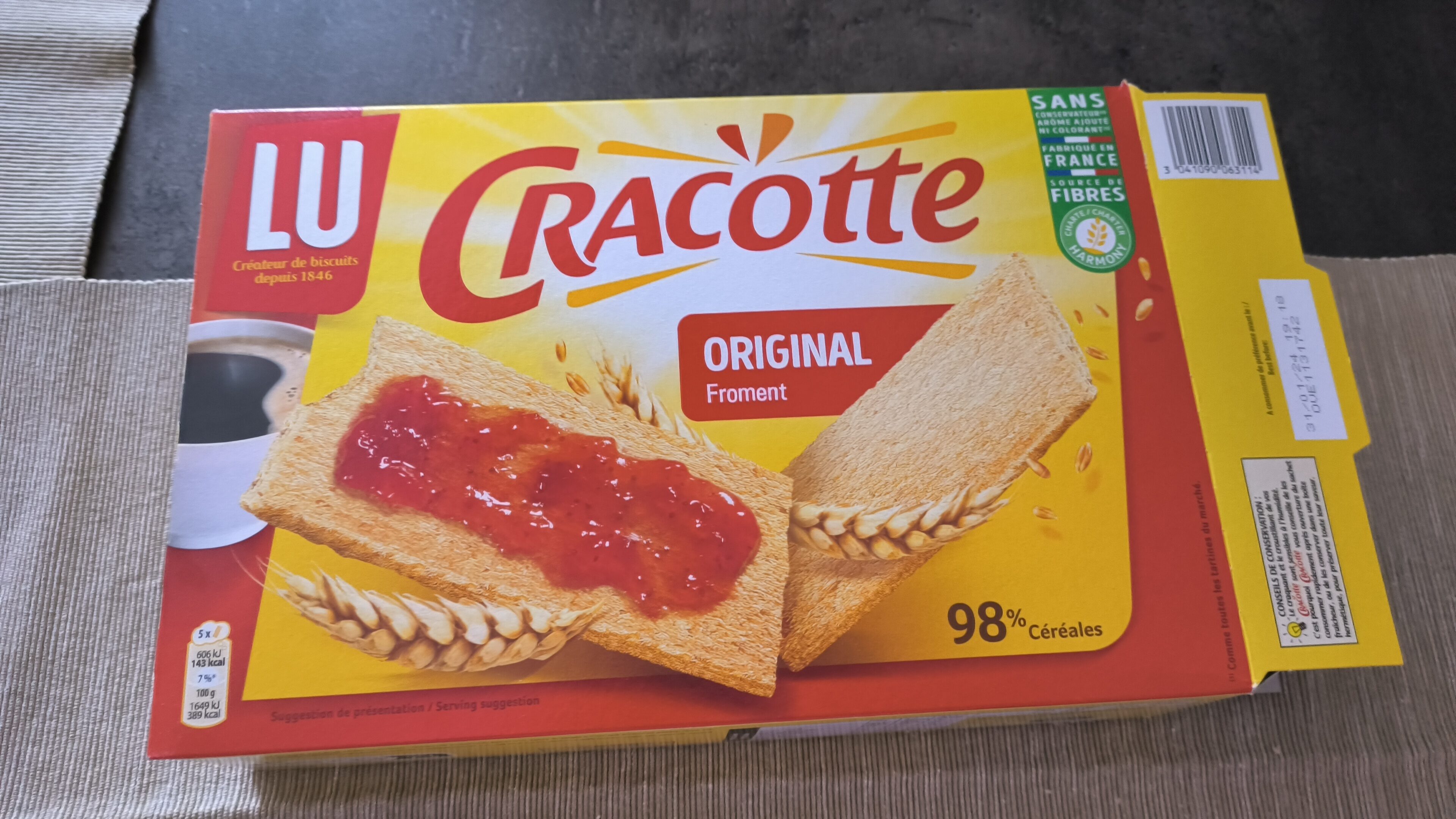 Lu - Cracotte Original Wheat Slices, 250g (8.8oz) - Produkt - en