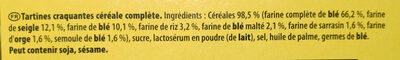 Cracotte Céréales Complètes - Ingredients - fr