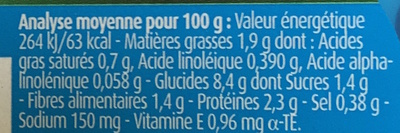 Blédichef Mijoté de Légumes Cabillaud et Crème - Nutrition facts - fr