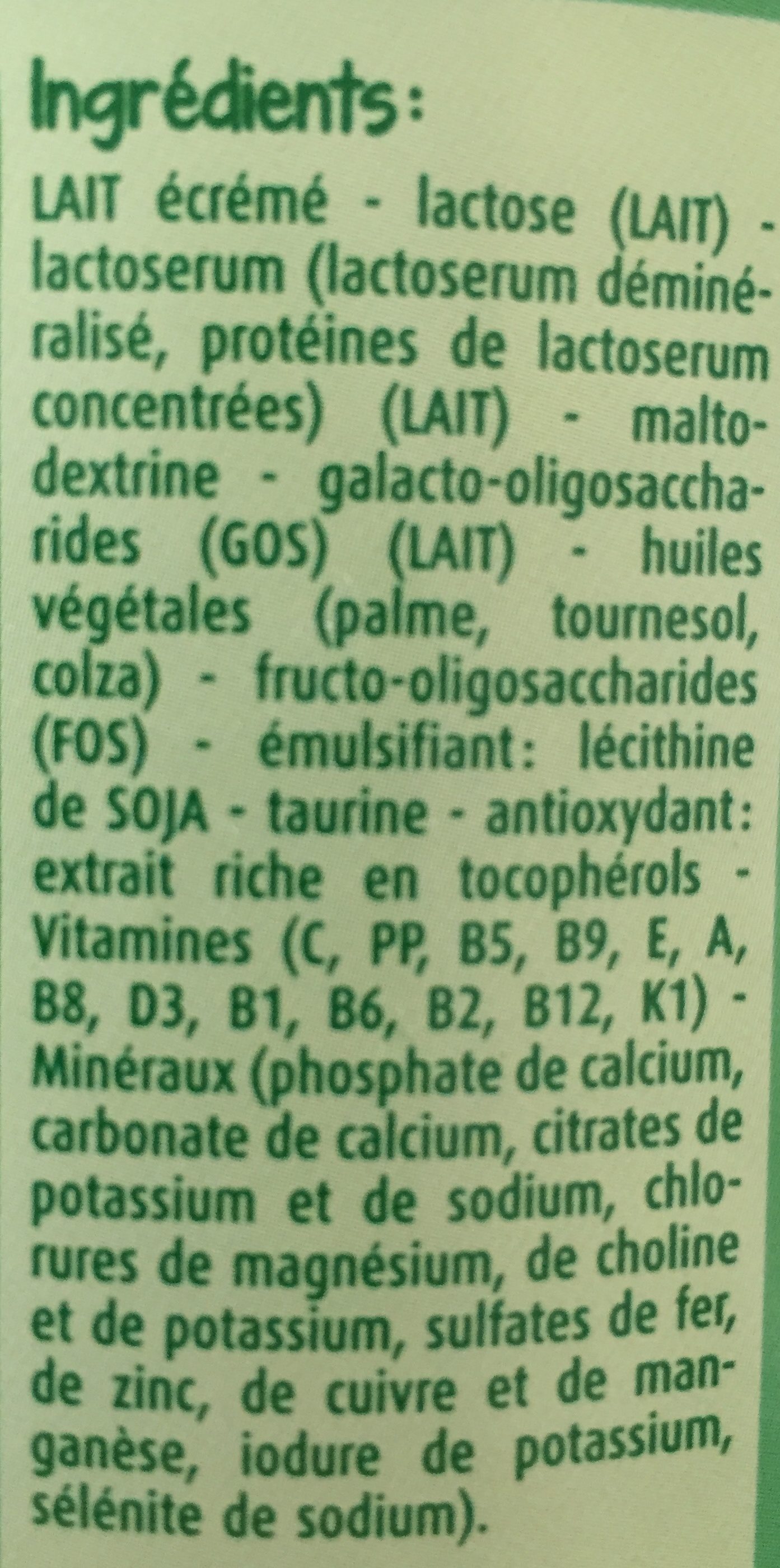 BLEDILAIT Croissance + 900g De 1 à 3 ans - Ingrediënten - fr