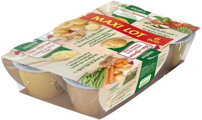 IDEES DE MAMAN Pommes de terre Poulet / Haricots verts Carottes Veau / 1 Petits pois à la provençale Dès 8 mois - Producto - fr