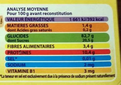 Blédine multicéréales - Nutrition facts - fr