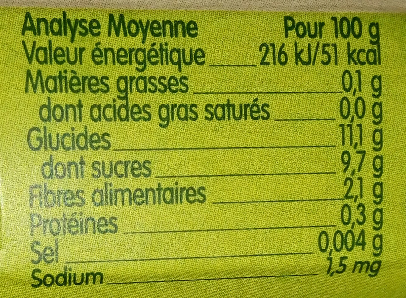 BLEDINA LES RECOLTES BIO POTS Pommes Poires 2x130g Dès 4/6 mois - Nutrition facts - fr