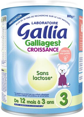 Galliagest Croissance sans lactose 800g Dès 12 mois - Producte - fr