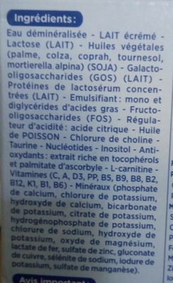 Gallia Calisma1 Coffret dés la naissance 6 x 70 ml de 0 à 6 mois - Ingredientes - fr