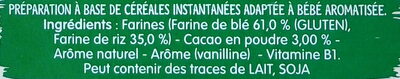Blédine® -  Blé et Cacao - Ingrediënten - fr