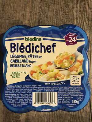 BLEDINA BLEDICHEF Légumes, Pâtes et Cabillaud Façon Beurre Blanc 250g Dès 24 Mois - نتاج - fr