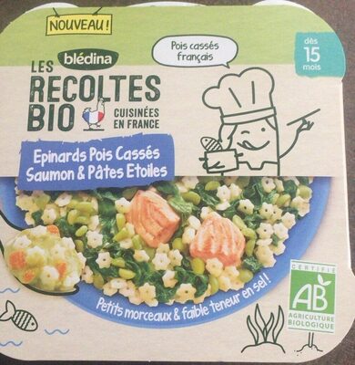 Les recoltes Bio Épinard Pois cassés saumon et pâtes étoiles - Produit