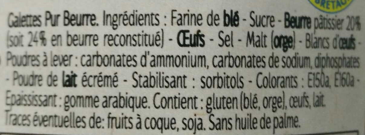 Grandes Galettes Bretonnes  pur beurre - Ingredients - fr