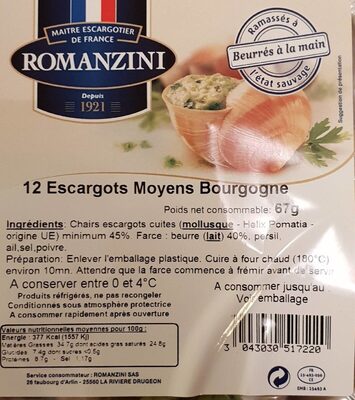 12 escargots moyens Bourgogne - Produkt - fr