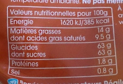 Tube caramel beurre salé 300g - Valori nutrizionali - fr