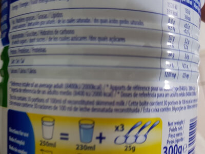 Regilait lait Écrémé en Poudre - Valori nutrizionali - fr