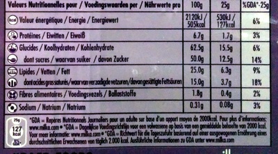 Milka Riz Croustillant - Nutrition facts - fr