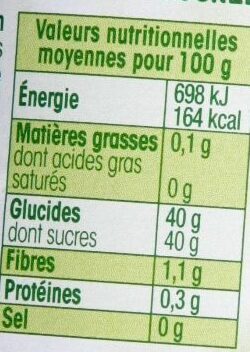 Confiture fraise -30% de sucres - Nutrition facts - fr