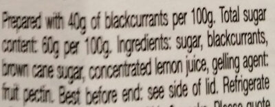 Bonne Maman Blackcurrant Conserve - Ingredients