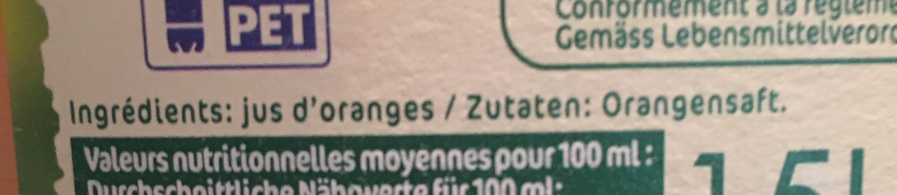 Orangensaft - Zutaten - fr