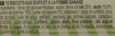 Barquettes Pomme-Banane - Ingredients - fr