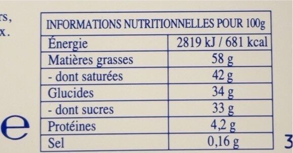Les pyrénéens - Nutrition facts - fr
