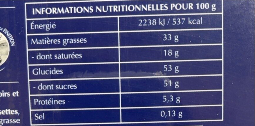 Calendrier de l’avent - Información nutricional - fr