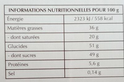 Lindt champs-elysees édition étoilée - Nutrition facts - fr