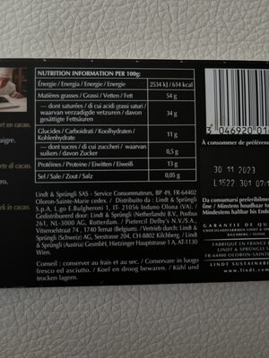 Excellence 100% cacao noir infini - Ingredients - fr