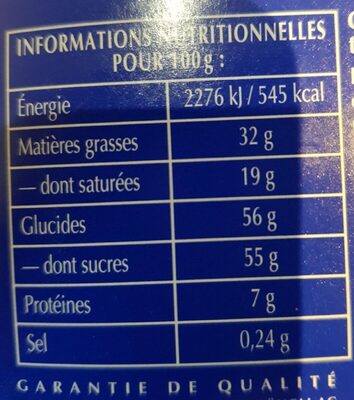 Chocolat au lait tablette - Nutrition facts - fr