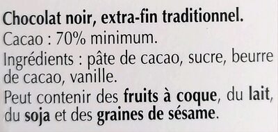 Excellence 70% Cacao Noir Intense - Ingrediënten - fr