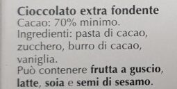 70% Cocoa Intense Dark Chocolate Bar - Ingredienti
