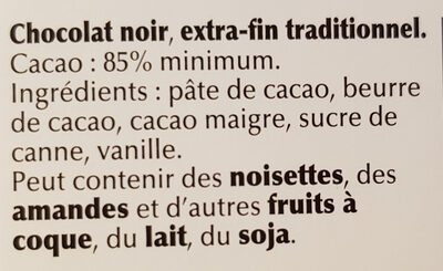 Excellence Doux 85% cacao - Noir délicat - Ingredients - fr