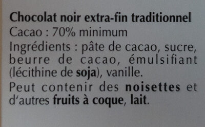 Schokolade 70%, Cacao - Ingrédients