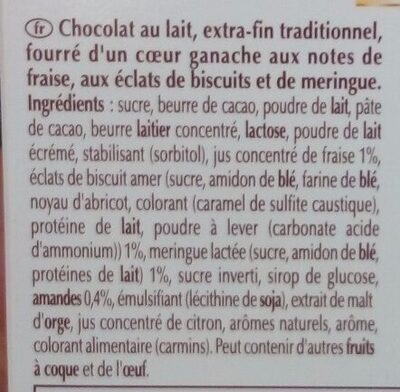 Chocolat Les Macarons Fraise - Ingredients - fr