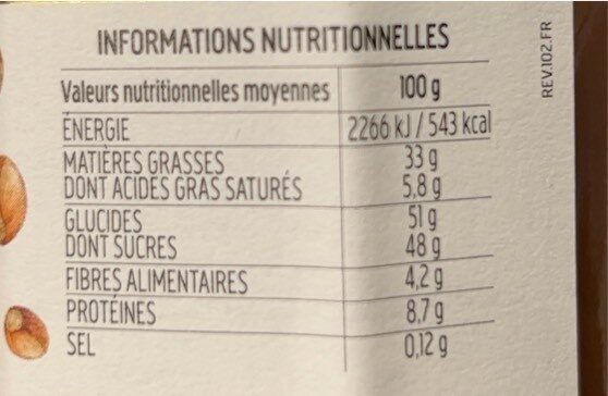 Nocciolata crunchy - Información nutricional - fr