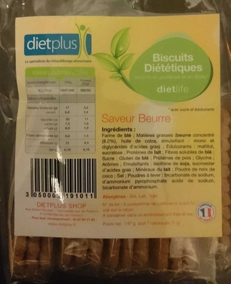 Biscuits diététiques saveur beurre - نتاج - fr