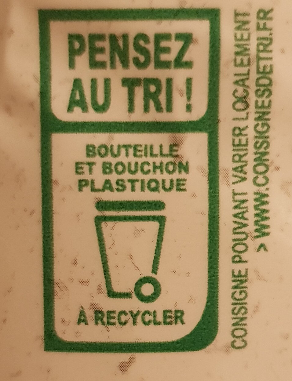 Volvic Juicy agrumade pamplemousse - Instruction de recyclage et/ou informations d'emballage