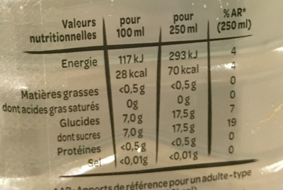 Juicy Citronnade - Eau minérale naturelle - Valori nutrizionali - fr