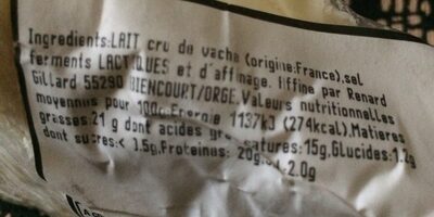 Brie de meaux - Nutrition facts - fr