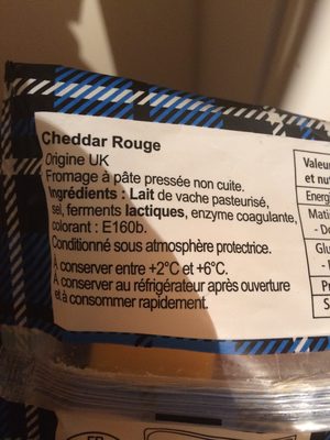 Cheddar - Ingredients - fr