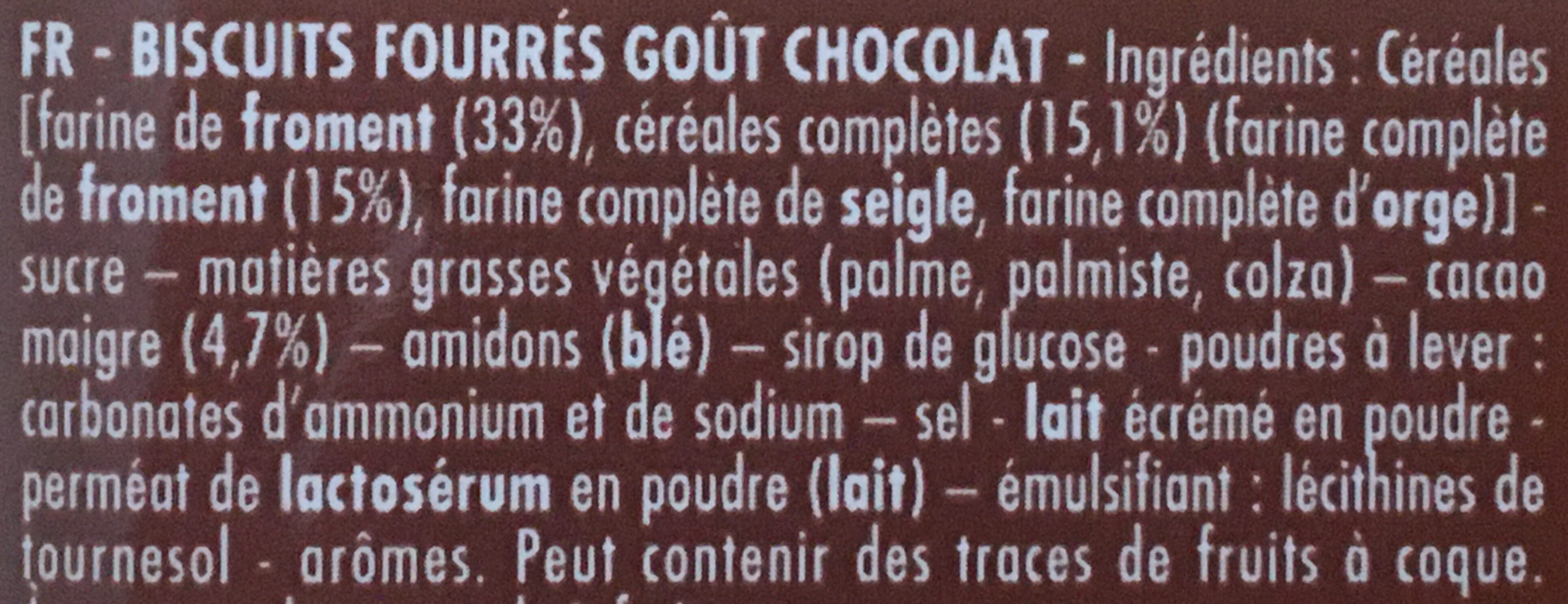 Biscuits goût chocolat - Ingrediënten - fr