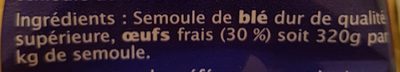 Liste des ingrédients du produit Papillons Grand'Mère, Pâtes Grand'Mère 250 g