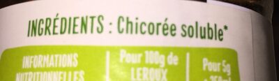 Chicoree soluble nature bio 100g - Ingredienser - fr
