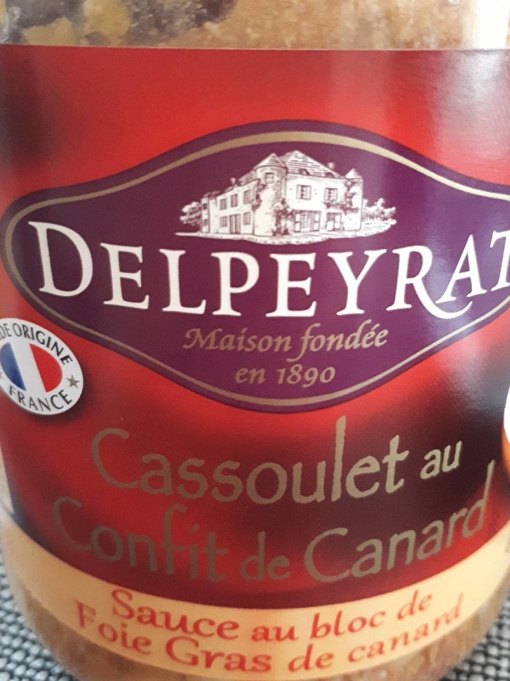 Cassoulet au confit de canard sauce au foie gras - Tableau nutritionnel