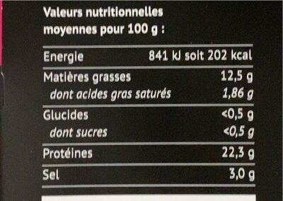 Saumon Fumé - Nutrition facts